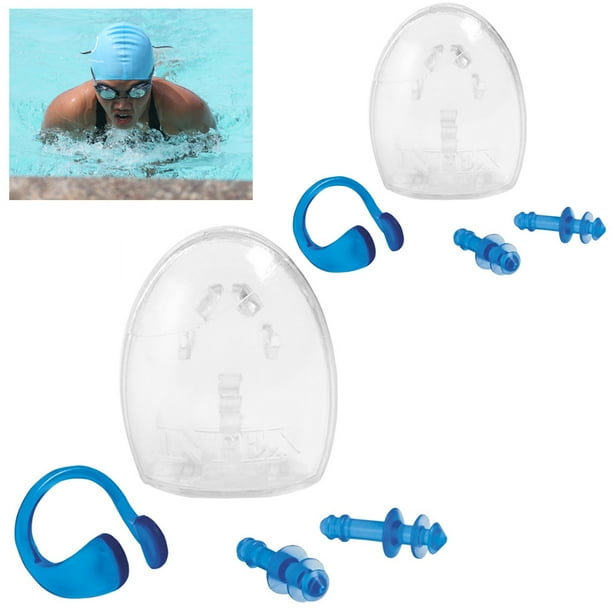 Waterproof Silicone Swimming Surfing Nose Clip+Ear Plug Set Case Pink Waterproof Silicone Swimming Surfing Nose Clip+Ear Plug Set Case Pink